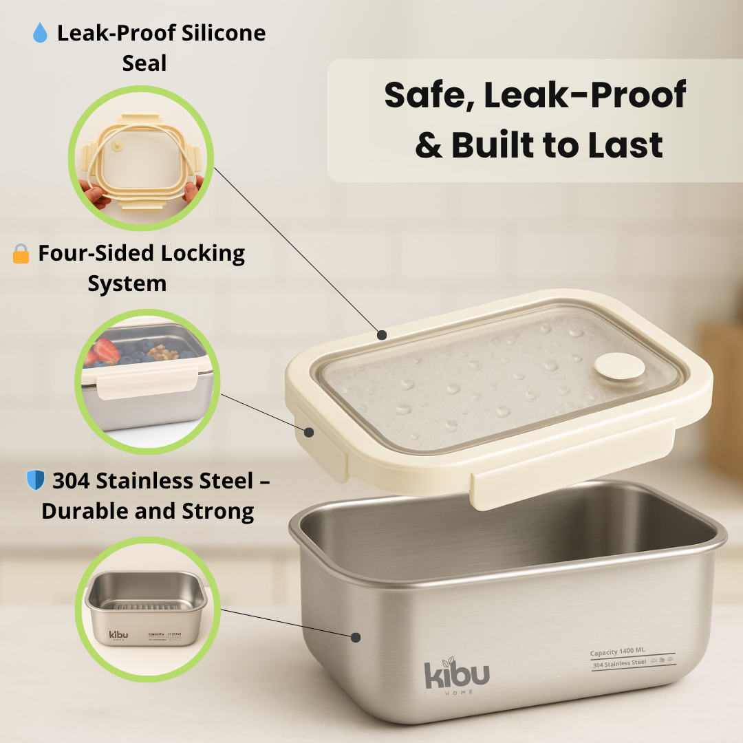 Kibu Home Stainless Steel Lunch Box (1400 ml)