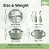 Stainless Steel Baby Feeding Set with Silicone Suction – Plate, Bowl, Cup, Spoon & Fork