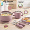 Stainless Steel Baby Feeding Set with Silicone Suction – Plate, Bowl, Cup, Spoon & Fork