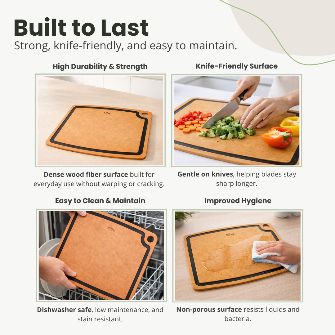 Wood Fiber Cutting Board Set with Holder
