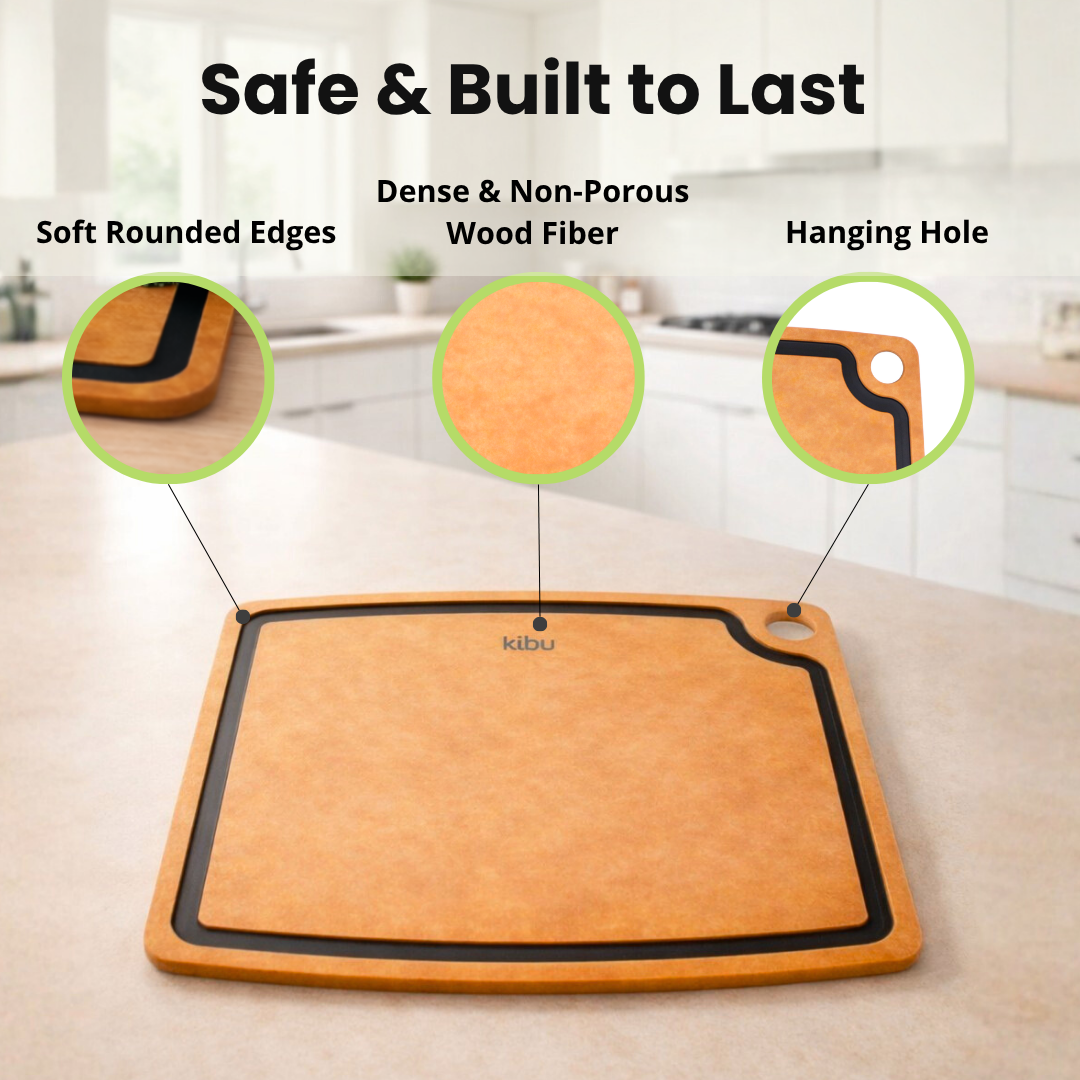 Wood Fiber Cutting Board Set with Holder